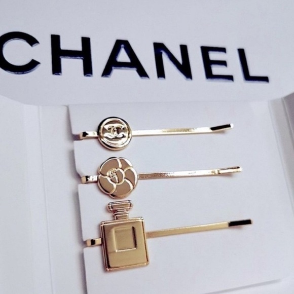 CHANEL Authentic Gold Iconic Hairpin  Trio set NEW - Picture 1 of 3